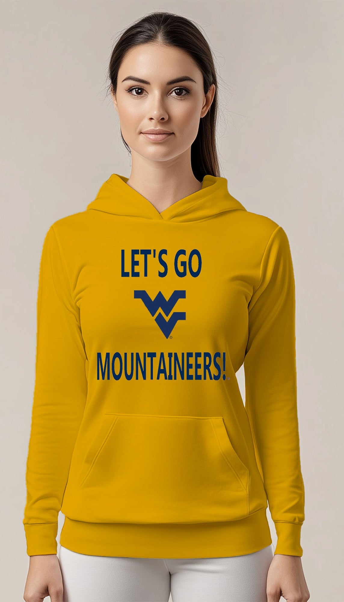 Let’s Go Mountaineers! Hoodie – Gold (Women’s Fall/Winter Collection) - Sassy Foot Fashion