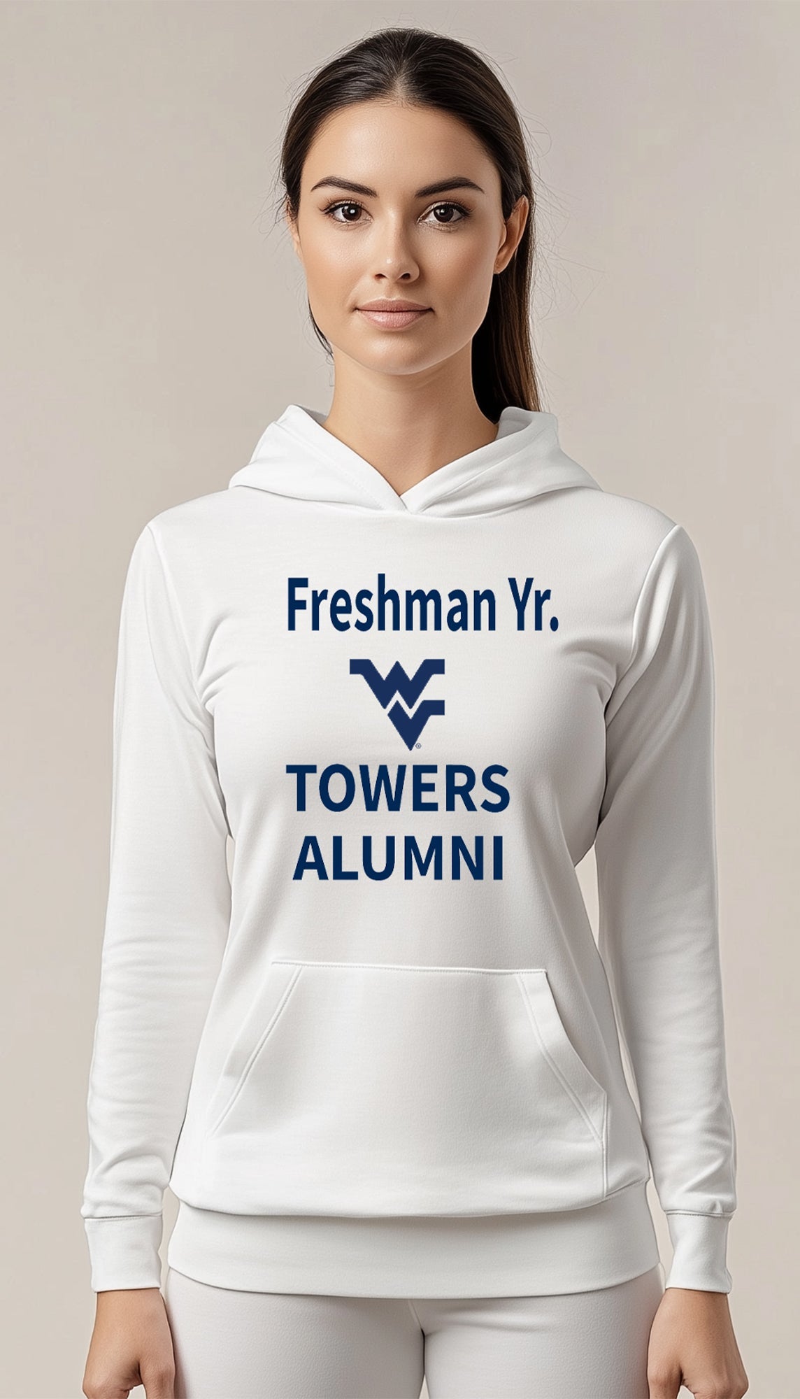 Freshman Yr. Towers Alumni Hoodie – White (Women’s Fall/Winter Collection) - Sassy Foot Fashion