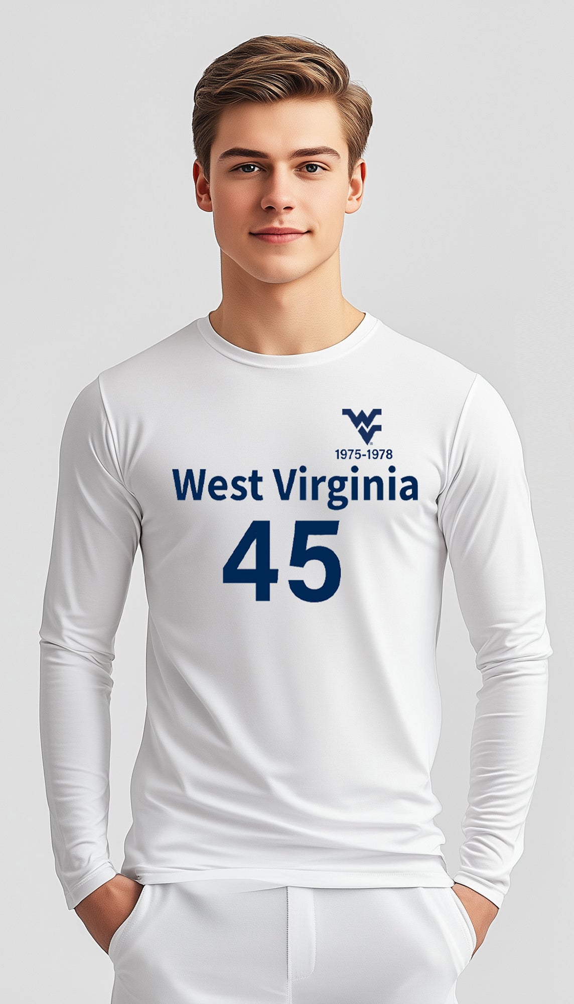 "Mo" Robinson Long Sleeve T-Shirt – White (Men’s Fall/Winter Collection) - Sassy Foot Fashion