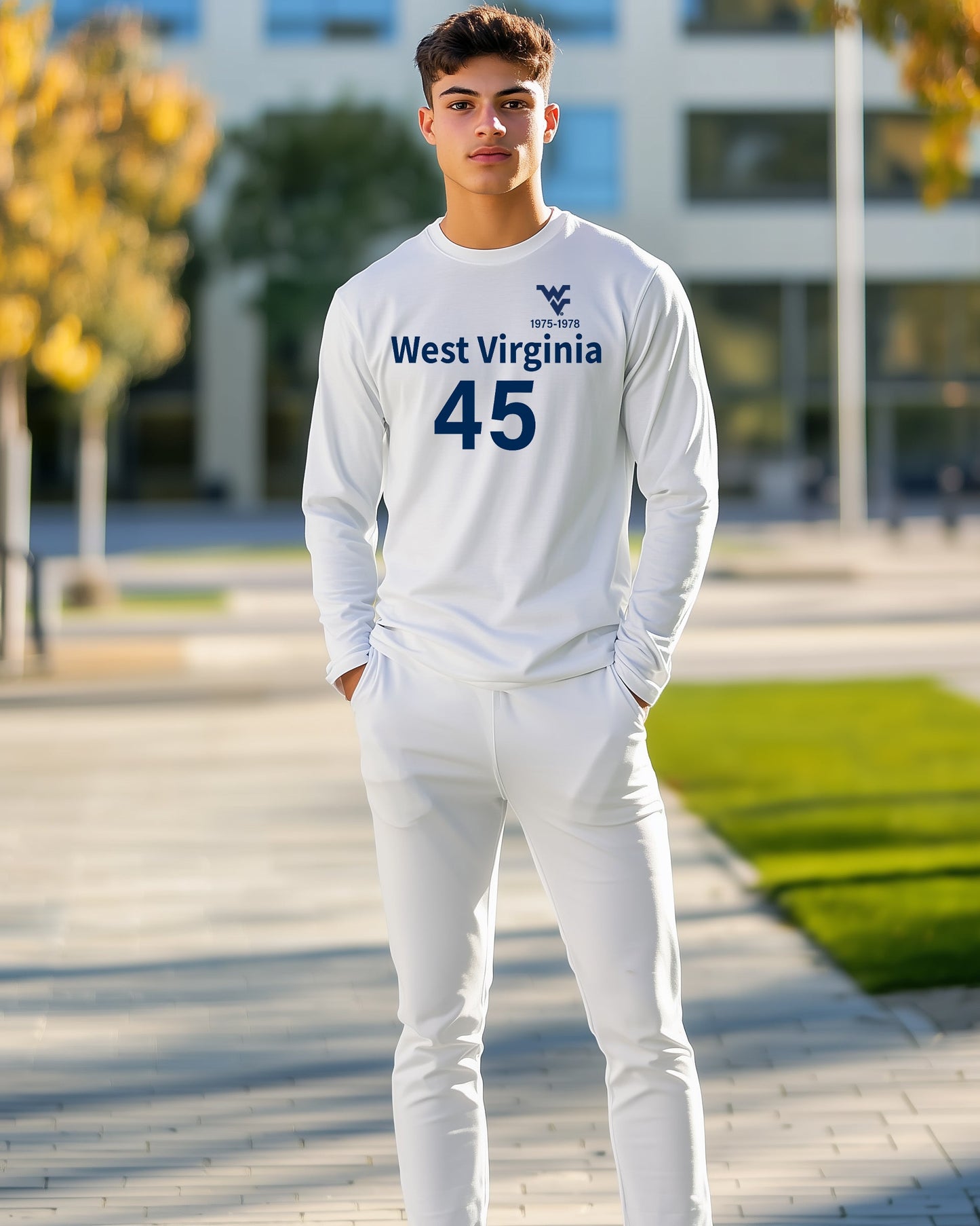 "Mo" Robinson Long Sleeve T-Shirt – White (Men’s Fall/Winter Collection) - Sassy Foot Fashion