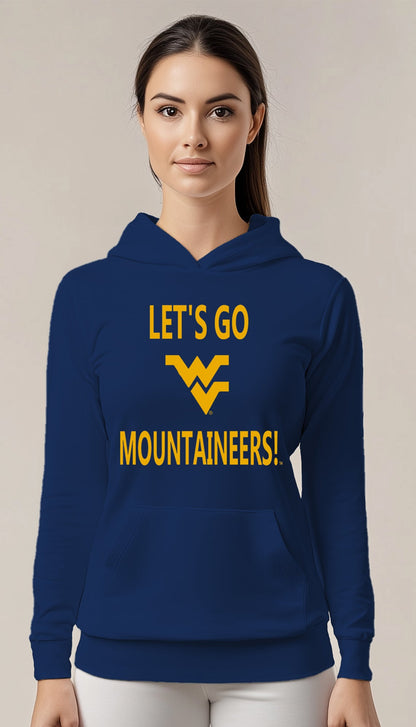 Let’s Go Mountaineers! Hoodie – Blue (Women’s Fall/Winter Collection) - Sassy Foot Fashion