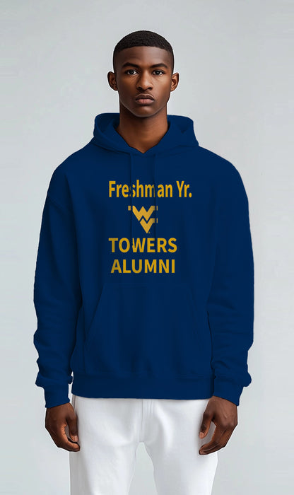 Freshman Yr. Towers Alumni Hoodie – Blue (Men’s Fall/Winter Collection) - Sassy Foot Fashion