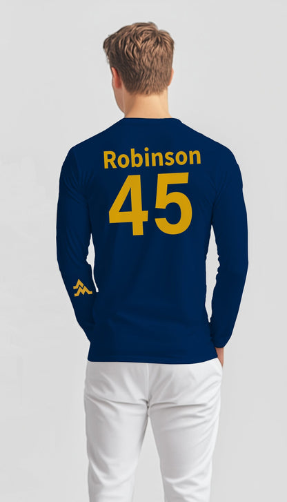 "Mo" Robinson Long Sleeve T-Shirt – Blue (Men’s Fall/Winter Collection) - Sassy Foot Fashion