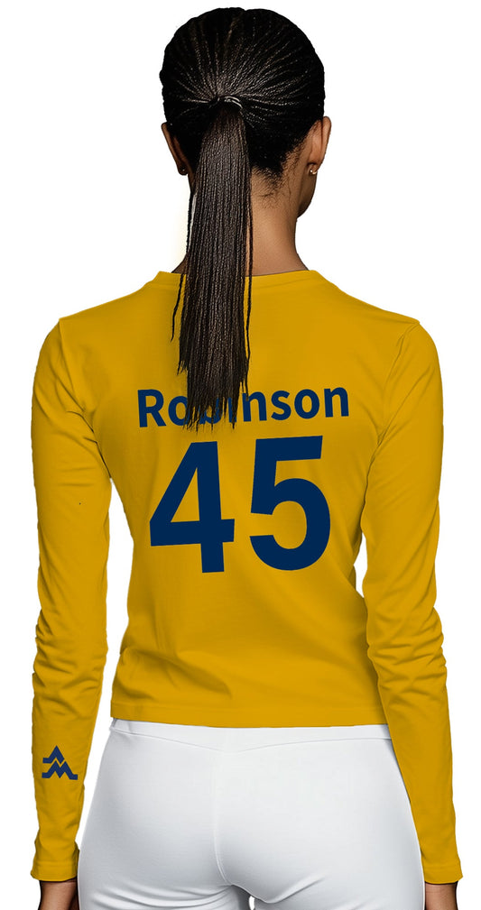 "Mo" Robinson Long Sleeve T-Shirt – Gold (Women’s Fall/Winter Collection) - Sassy Foot Fashion