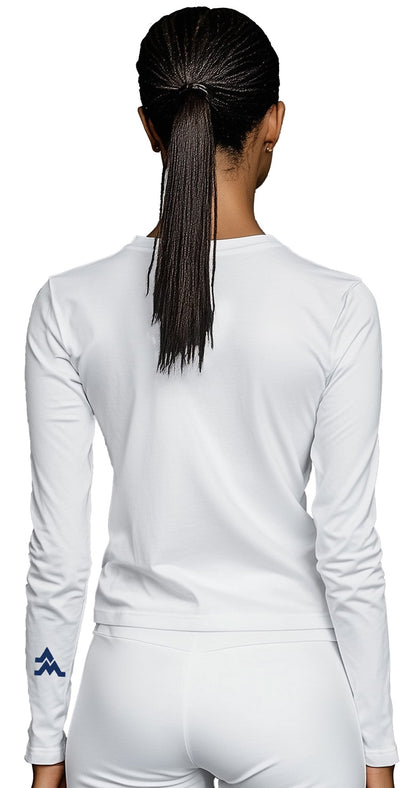 Let’s Go Mountaineers! Long Sleeve T-Shirt – White (Women’s Fall/Winter Collection) - Sassy Foot Fashion