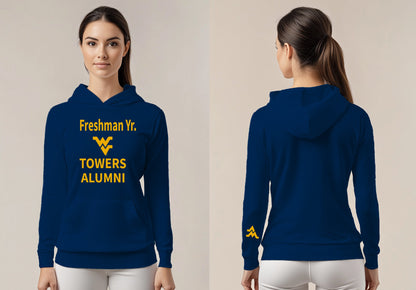 Freshman Yr. Towers Alumni Hoodie – White (Women’s Fall/Winter Collection) - Sassy Foot Fashion