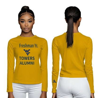 Women's (Fall/Winter) "Freshman Yr. Towers Alumni" (Long Sleeve T Shirt) (Gold)