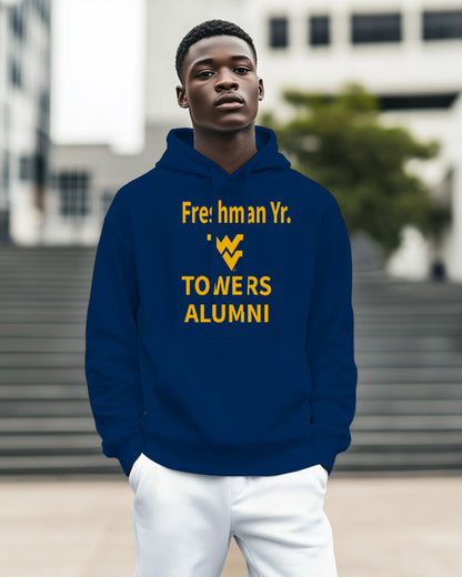 Freshman Yr. Towers Alumni Hoodie – Blue (Men’s Fall/Winter Collection) - Sassy Foot Fashion